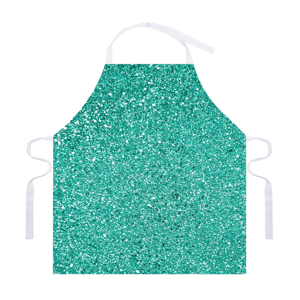 Teal (NOT Real) Glitter Print Adjustable Apron