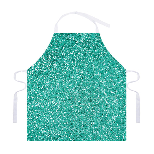 Teal (NOT Real) Glitter Print Adjustable Apron