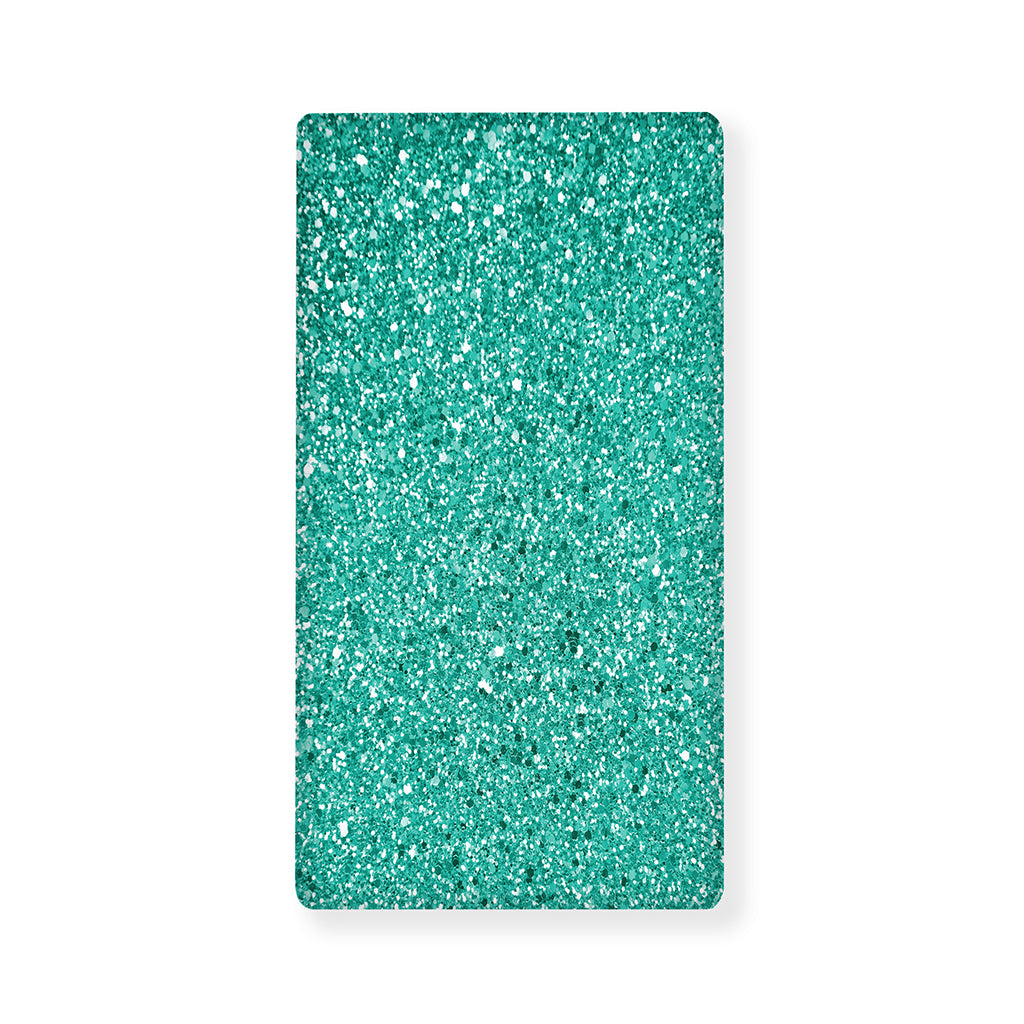 Teal (NOT Real) Glitter Print Baby Crib Sheet