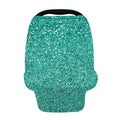 Teal (NOT Real) Glitter Print Baby Seat Cover