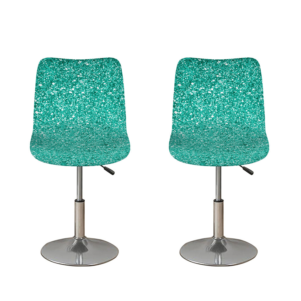 Teal (NOT Real) Glitter Print Bar Stool Covers