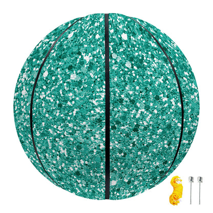 Teal (NOT Real) Glitter Print Basketball