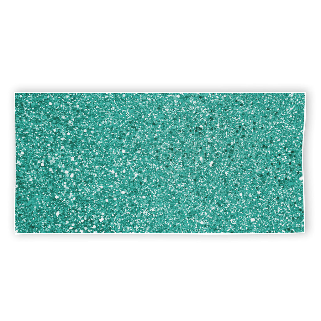 Teal (NOT Real) Glitter Print Beach Towel