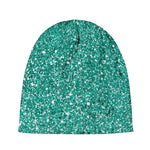 Teal (NOT Real) Glitter Print Beanie