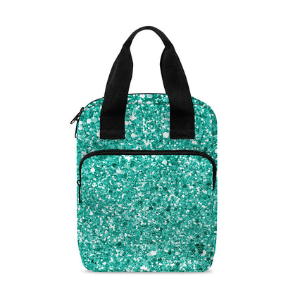 Teal (NOT Real) Glitter Print Bible Tote Bag