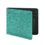 Teal (NOT Real) Glitter Print Bifold Wallet
