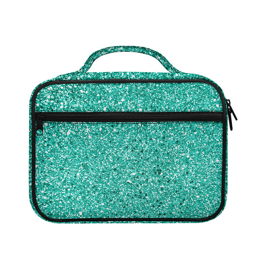 Teal (NOT Real) Glitter Print Briefcase Bible Bag