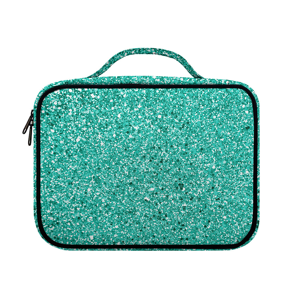 Teal (NOT Real) Glitter Print Briefcase Bible Bag