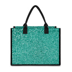 Teal (NOT Real) Glitter Print Canvas Tote Bag