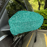 Teal (NOT Real) Glitter Print Car Side Mirror Covers