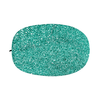 Teal (NOT Real) Glitter Print Car Side Mirror Covers