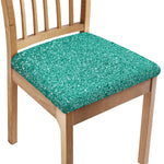 Teal (NOT Real) Glitter Print Chair Cushion Cover