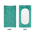 Teal (NOT Real) Glitter Print Changing Pad Cover