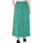 Teal (NOT Real) Glitter Print Chiffon Maxi Skirt