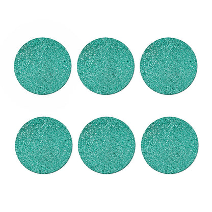 Teal (NOT Real) Glitter Print Coaster Set