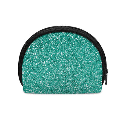 Teal (NOT Real) Glitter Print Coin Purse