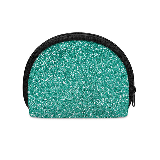 Teal (NOT Real) Glitter Print Coin Purse