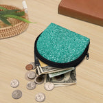 Teal (NOT Real) Glitter Print Coin Purse