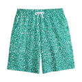 Teal (NOT Real) Glitter Print Cotton Shorts