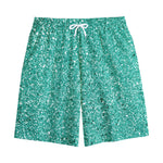 Teal (NOT Real) Glitter Print Cotton Shorts