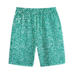 Teal (NOT Real) Glitter Print Cotton Shorts
