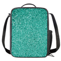 Teal (NOT Real) Glitter Print Crossbody Lunch Bag