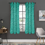 Teal (NOT Real) Glitter Print Curtain