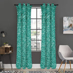 Teal (NOT Real) Glitter Print Curtain