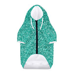 Teal (NOT Real) Glitter Print Dog Zip Up Hoodie