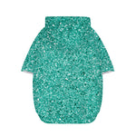 Teal (NOT Real) Glitter Print Dog Zip Up Hoodie