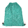 Teal (NOT Real) Glitter Print Drawstring Bag
