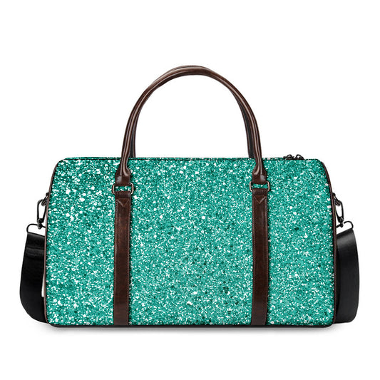 Teal (NOT Real) Glitter Print Duffle Bag