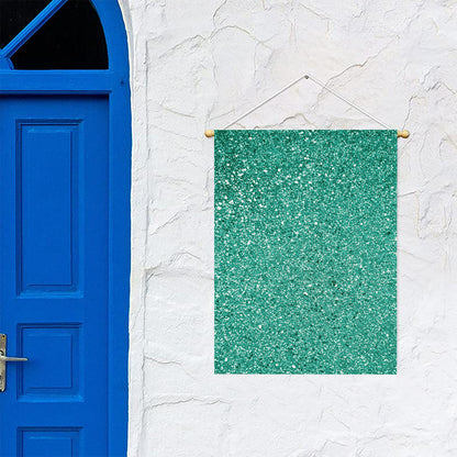 Teal (NOT Real) Glitter Print Garden Flag