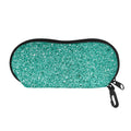 Teal (NOT Real) Glitter Print Glasses Case
