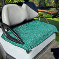 Teal (NOT Real) Glitter Print Golf Cart Seat Cover