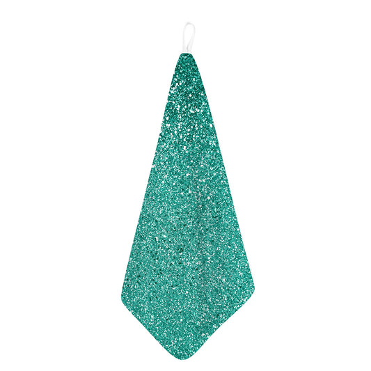 Teal (NOT Real) Glitter Print Hand Towel