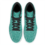 Teal (NOT Real) Glitter Print High Top Leather Sneakers