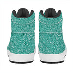 Teal (NOT Real) Glitter Print High Top Leather Sneakers