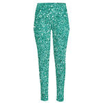 Teal (NOT Real) Glitter Print High-Waisted Pocket Leggings