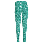 Teal (NOT Real) Glitter Print High-Waisted Pocket Leggings