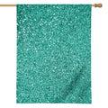 Teal (NOT Real) Glitter Print House Flag