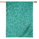 Teal (NOT Real) Glitter Print House Flag
