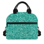 Teal (NOT Real) Glitter Print Insulated Lunch Bag