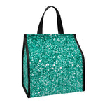 Teal (NOT Real) Glitter Print Insulated Lunch Tote