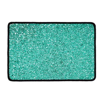 Teal (NOT Real) Glitter Print Kitchen Mat