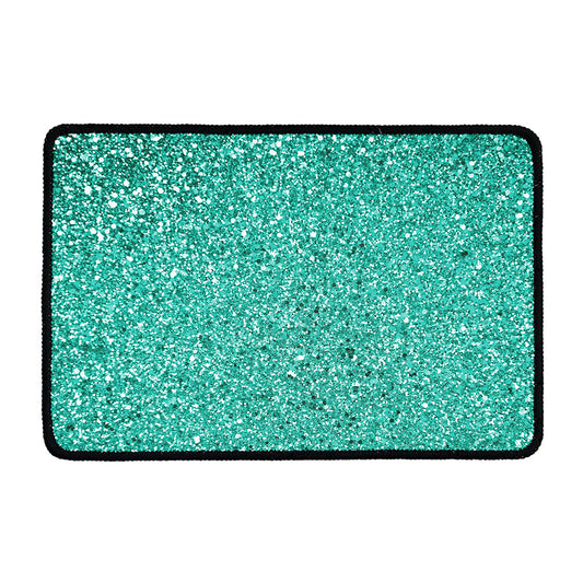 Teal (NOT Real) Glitter Print Kitchen Mat