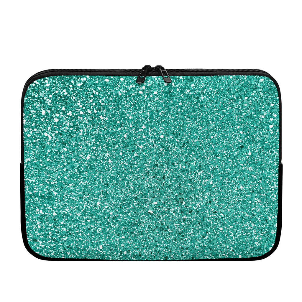 Teal (NOT Real) Glitter Print Laptop Sleeve