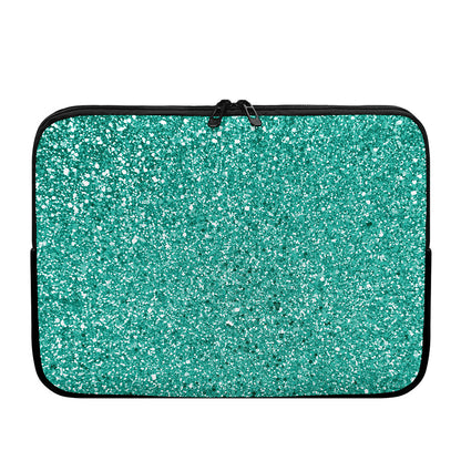 Teal (NOT Real) Glitter Print Laptop Sleeve