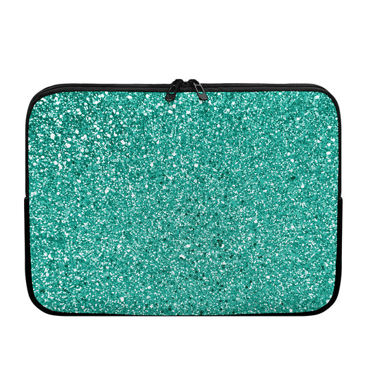 Teal (NOT Real) Glitter Print Laptop Sleeve