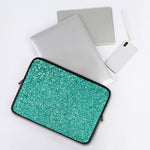 Teal (NOT Real) Glitter Print Laptop Sleeve